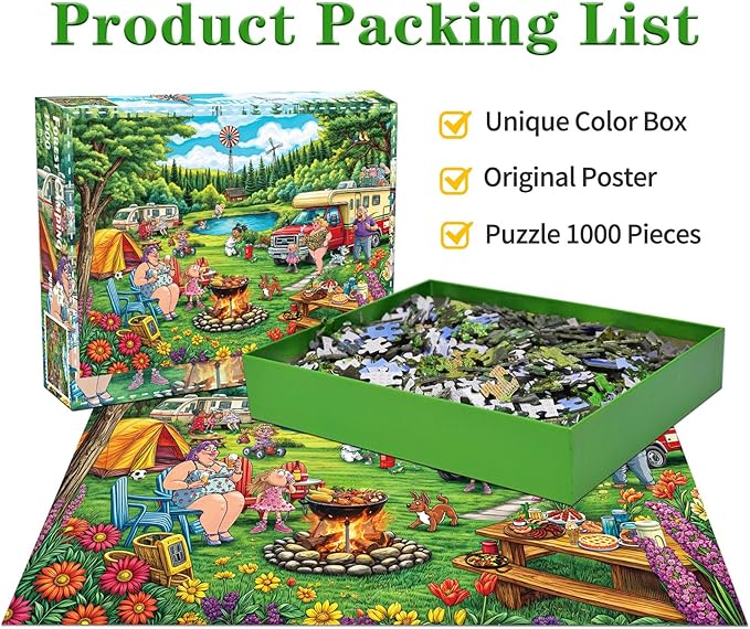 Jigsaw Puzzles for Adults 1000 Piece Puzzle for Adults 1000 Pieces Puzzle 1000 Pieces-Forest Camping