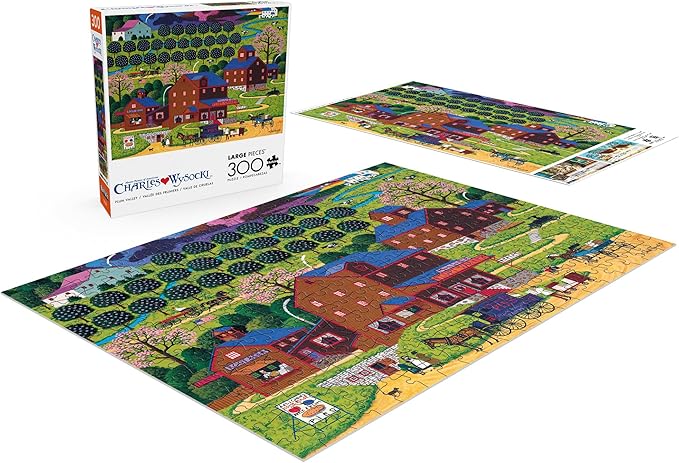 Buffalo Games – Plum Valley - Charles Wysocki - 300 Oversized Piece Jigsaw Puzzle  Larger Shapes - Great for Adults, Seniors, Family, Kids, Easy to Grip