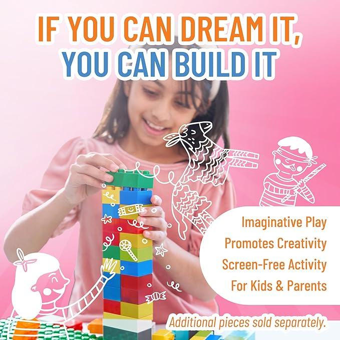 Strictly Briks Toy Building Set - Toddler Toy for Creative Play - Educational Building Blocks for Fine Motor Skills - Interlocking Design Compatible with Lego - 204 Pieces, Basic Colors