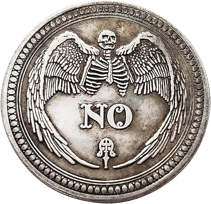 Yes No Challenge Coin Decision Maker Divination Coin(Silver)