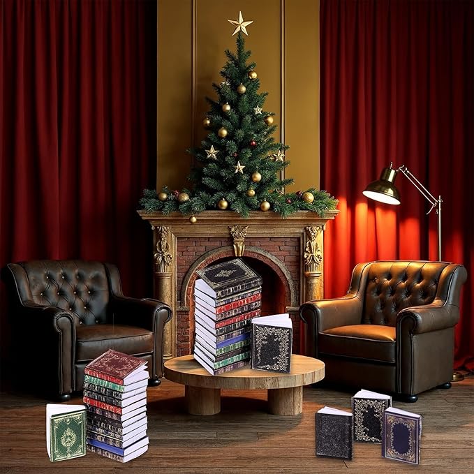 24pcs Mini Books1:12 Scale Miniatures Dollhouse Tiny Book Model Assorted Doll House Accessories Small Books Decoration Dollhouse Decor Toy DIY Crafting Supplies (8 Style)