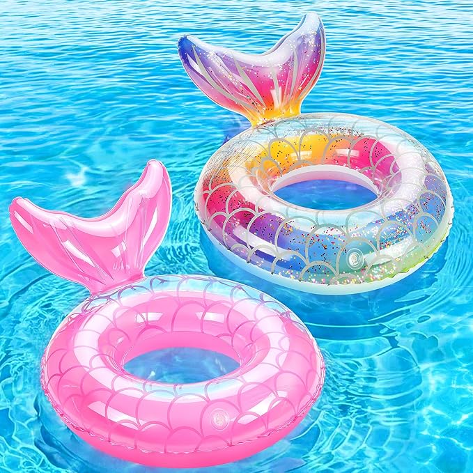 MoKo Inflatable Swimming Ring, Cute Pool Float Tube Decorations Swim Tubes Outdoor Pool Beach Water Floats Party Supplies Floaties