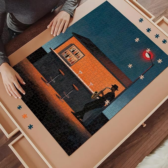 Puzzles for Adults 1000 Pieces Midnight Street Bar Jigsaw Puzzles with Dustproof Storage Bag Puzzles for Adults 1000 Pieces Gifts for Women Men (27.56x19.7 Inch)