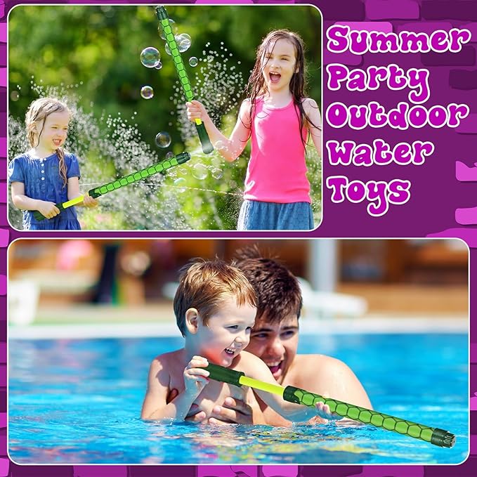 12 Pcs Green Turtle Shell Pattern Water Gun Party Favors Summer Activity 15.75 in Water Gun Blasters Toys for Kids Outdoor Swimming Pool Backyard Beach Games