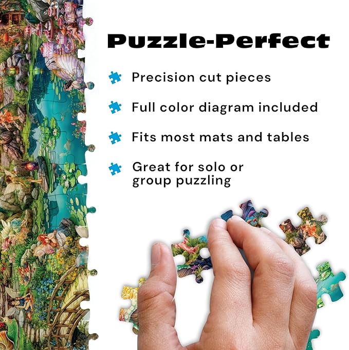 Buffalo Games - Merry Mushroom Village Picnic by Aimee Stewart 2000 Piece Jigsaw Puzzle for Adults with Full Color Poster