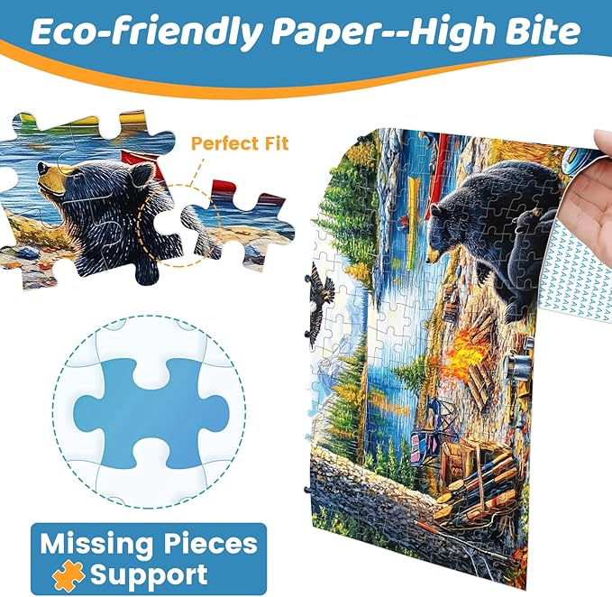 500 Piece Puzzles for Adults,Mother Bear Eagle Large Piece Jigsaw Puzzle for Adults Seniors,Recycled Cardboard Puzzle 500 Piece,Family Activity Great Gift for Family Friends 20.5 * 15 in
