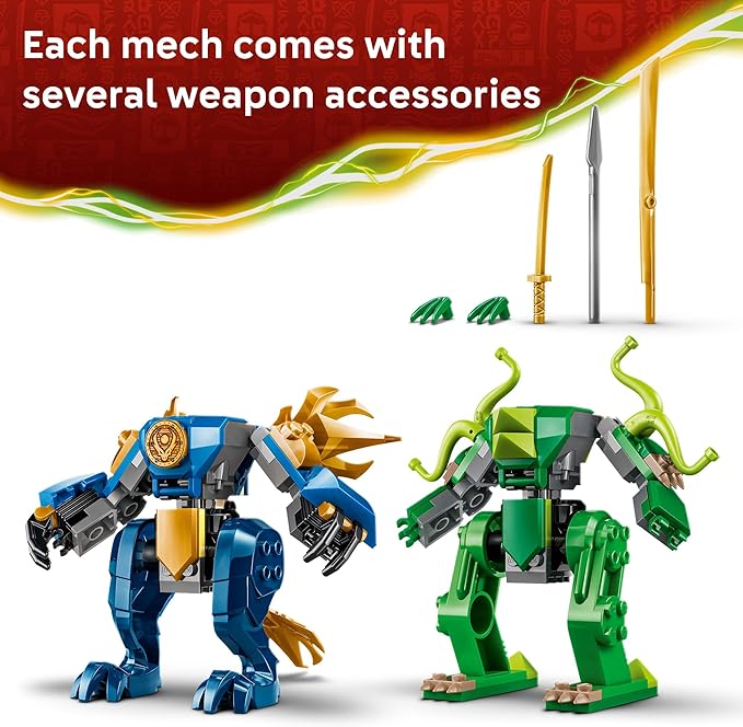 LEGO NINJAGO Jay's Dragon Mech Fight Building Toy - Pretend Play Set for Boys & Girls, Ages 4+ - Includes 2 Minifigures - Gifts for Birthdays - 71853