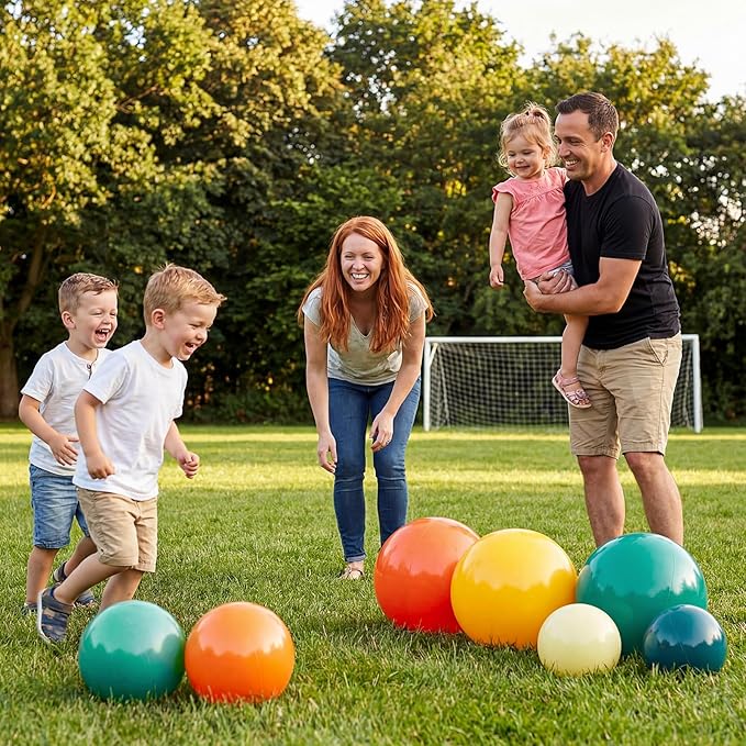 Realspring 24 Pcs Inflatable Beach Balls for Kids Bulk Pastel Solid Color Jumbo Beach Ball Swim Pool Floating Toys Baby Shower Birthday Summer Party Decor(Mainly Green, Yellow, Brown, White,10 Inch)