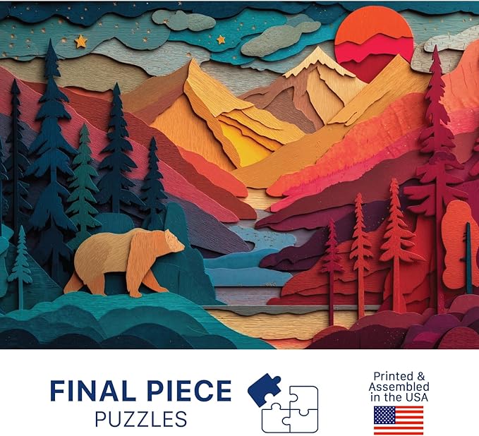 Bear Country (#8) – 1000 Piece Jigsaw Puzzle for Adults | Premium European Blue Board | Satin Low-Glare Finish | Ribbon Cut | Bonus Poster | Display-Worthy Box | Printed in USA | Final Piece Puzzles