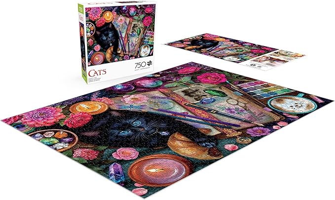 Buffalo Games – 750 Piece Cats Crafty Cats Colorful Puzzle for Adults – Precision-Cut Pieces, Beautiful Artwork, and Hours of Relaxing Fun