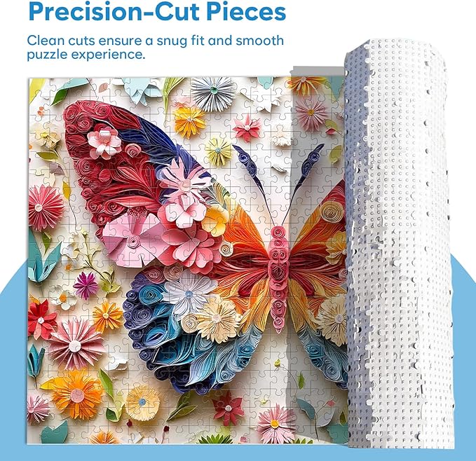 3 Pack 500 Piece Puzzles for Adults, Colorful Butterfly Flower Turtle Hummingbird Puzzle for Adults Seniors, Unique Jigsaw Puzzle, Challenging Family Games Gifts for Friends Men Women 20.5 * 15In
