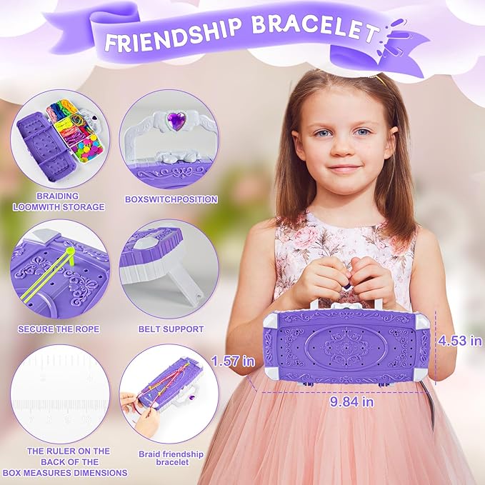 TQRAZ Bracelet Making Kit,Friendship Bracelet Kit,Arts and Crafts for Kids Age 8-12,Bracelet Making Kit for Girls 8-12,Birthday Gifts Ideas for Girls 8 9 10 11 12 Years Old
