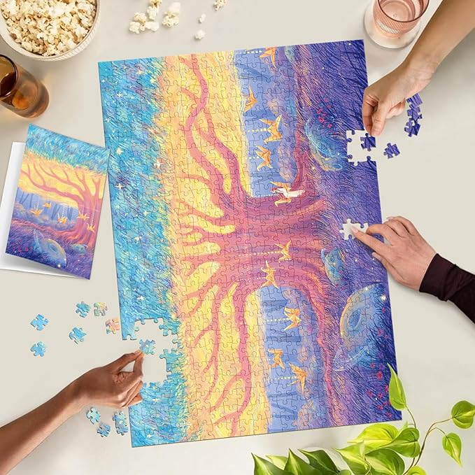 Puzzles for Adults 500 Pieces, Jigsaw Puzzle for Adults, Fun Challenging Family Puzzle, Premium Wishing Tree Puzzles, Interlock Perfectly No Dust, Gifts for Valentine's Day Easter Parents