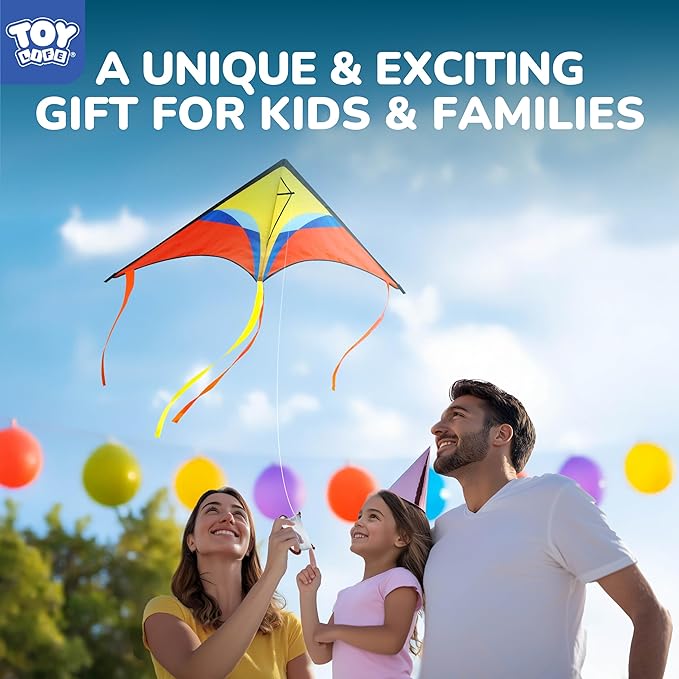 TOY Life 48.4'' Large Kites Easy to Fly for Kids Adults with 328.1 FT String, Beach Kite Outdoor Game Outside Toys Activity Summer Toys for Kids
