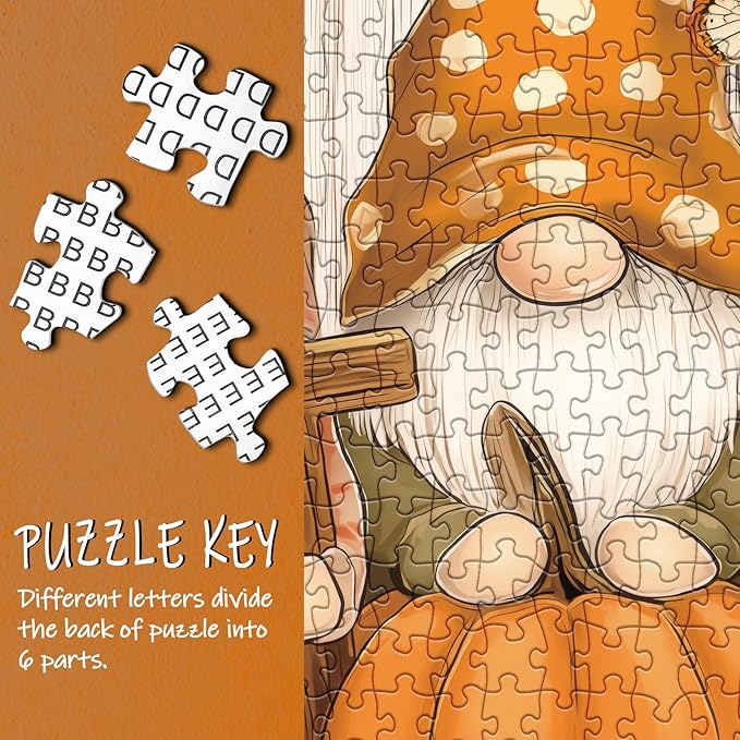 Fall Autumn Thanksgiving Puzzle for Adults 1000 Pieces, Christian Religious Jesus Jigsaw Puzzle, Gnome Pumpkin Sunflower Butterfly Scripture Bible Cross Puzzle