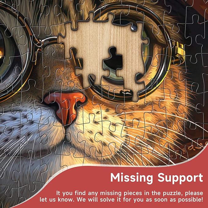 Whimsical Wizard Cat 1000 Piece Jigsaw Puzzle for Adults - Magical Library Scene with Pumpkin & Candles, Poster & Lettered Back, 22.8" Square HD Quality, Unique Gift for Cat & Fantasy Lovers