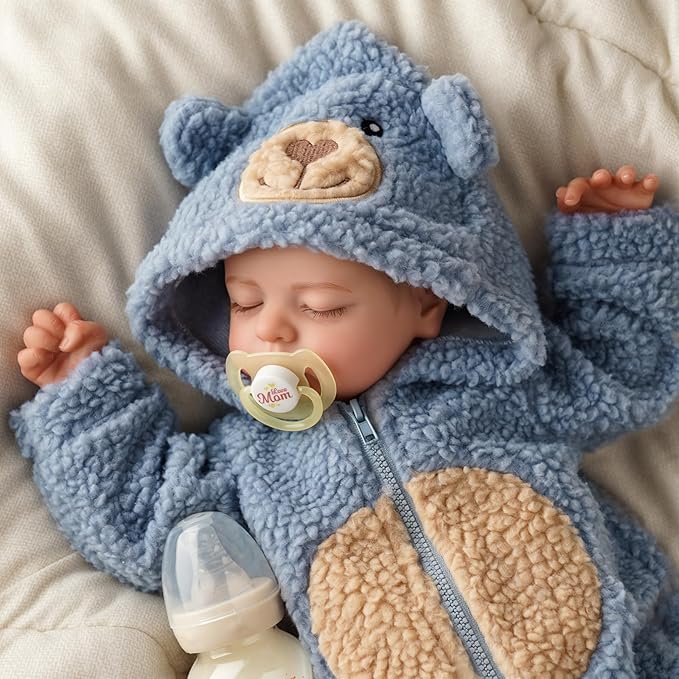 BABESIDE Lifelike Reborn Baby Dolls Boy - 18-Inch Newborn-Realistic Baby Doll Poseable Real Life Baby Dolls Soft Vinyl and Cloth Body with Toy Accessories for Kids Age 3+