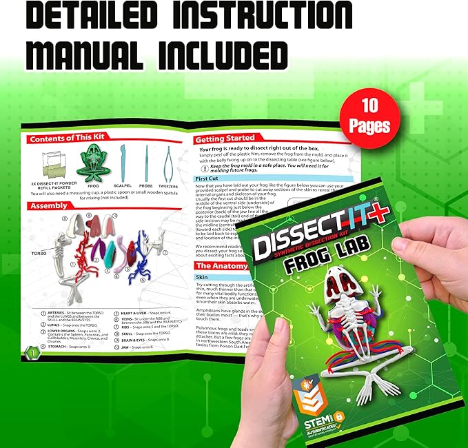 Dissect-It Upgraded Frog Dissection Toy Kit, Lab Experience Simulation Toys, STEM Toys for Animal Science, Anatomy, and Home Learning