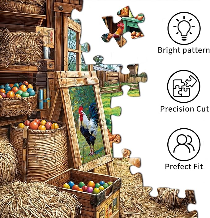Chicken Coop Puzzles for Adults 1000 Piece, Jigsaw Puzzles for Adults, Adult Challenging Game Toys, Impossible Puzzle, Family Decoration Puzzle