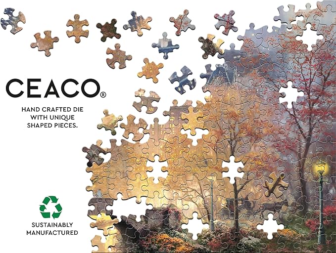 Ceaco - Central Park in the Fall - Thomas Kinkade - Jigsaw Puzzle for Adults 1000 Pieces - Adult Puzzles Autumn New York City - Seasonal Art - 26.75 x 19.75