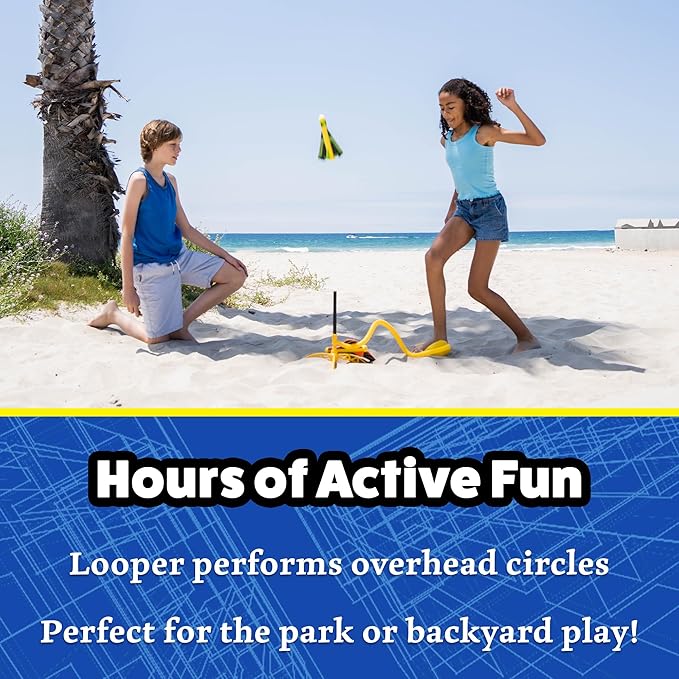 Stomp Rocket Stunt Airplane Refill, Looper Plane Launcher Toy for Kids - Airplane Toy Soars Over 100 Feet - Fun Outdoor Toys & Gift for Boys or Girls.