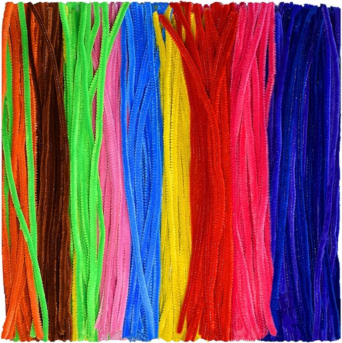 Multiple Colors Pipe Cleaners 100 Pieces Chenille Stems for DIY Art Decorations Creative Craft (6mm x 12 Inch)
