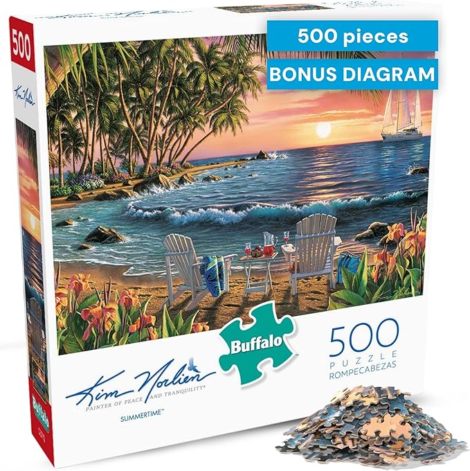 Buffalo Games - Summertime - Kim Norlien - 500 Piece Jigsaw Puzzle for Adults, Challenging Puzzle Perfect for Game Nights, Bonus Diagram Included, Finished Size 21.25 x 15.00, Made in the USA