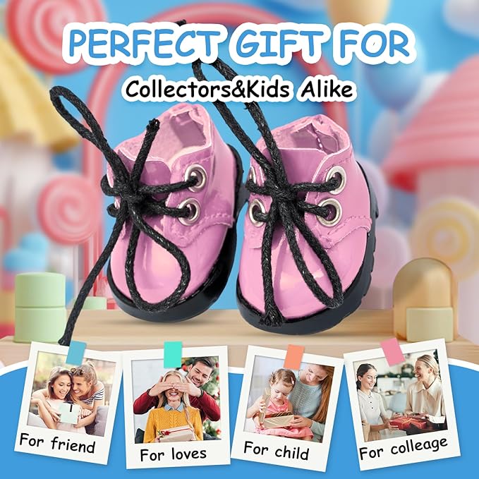 15-17cm Doll Shoes for 15-17cm Doll Boots, 6.7 inch Doll Shoes Accessories (Pink)
