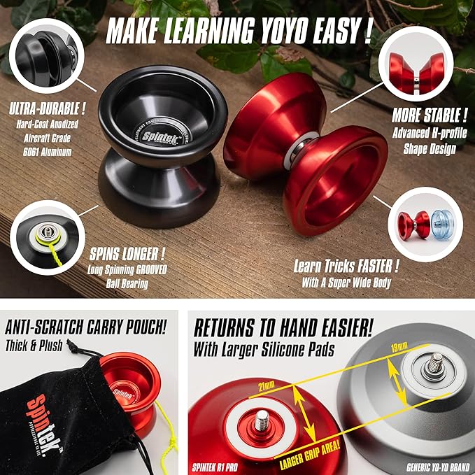 R1 PRO - High End Professional YoYo - Yo for Adults & Kids 8-12 - Dual & Non Responsive - Trick YoYo - Good for Beginners