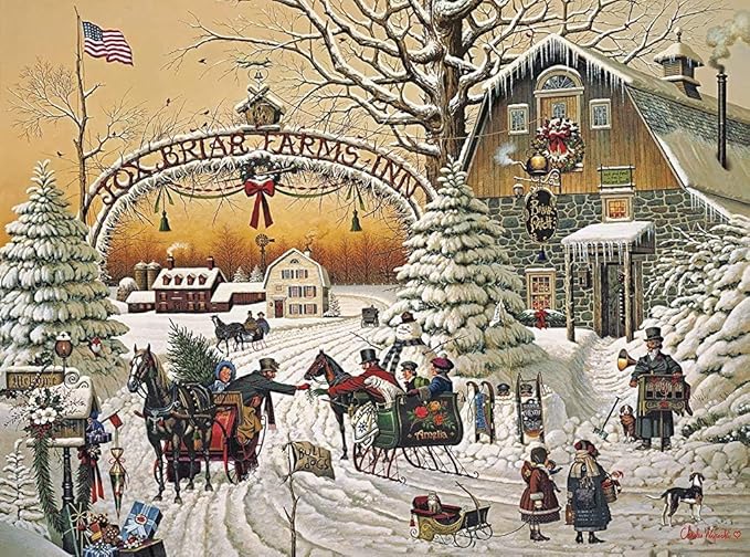 Buffalo Games – A Christmas Greeting - Charles Wysocki - 1000 Piece Holiday Jigsaw Puzzle  Colorful Puzzle for Adults – Precision-Cut, Beautiful, Winter Artwork, and Hours of Festive Fun