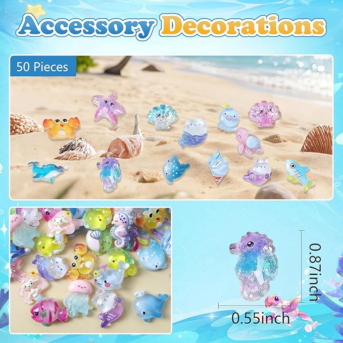 Ocean Animal Blind Bag Mini Resin Figures, Cute Cartoon Sea Creatures Mystery Pack for Kids & Teens, DIY Phone Case Charms, Craft Decorations, Party Favors & Collectibles