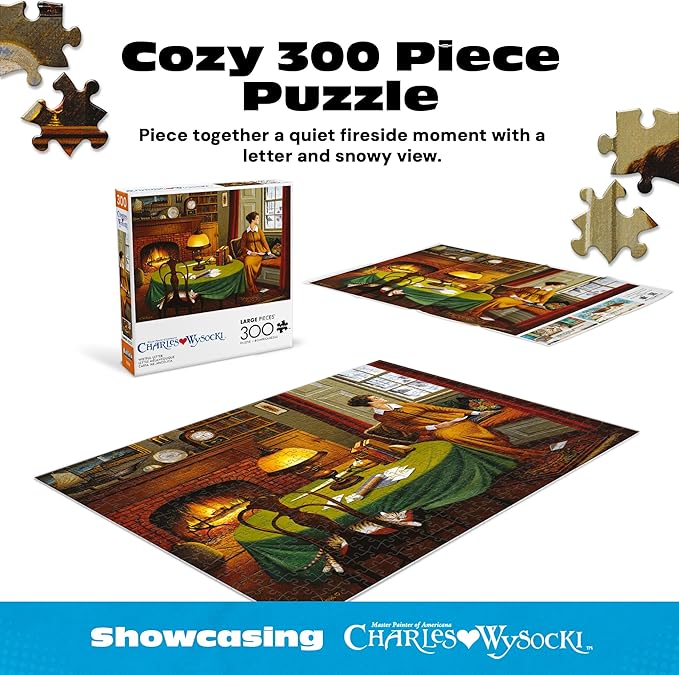 Buffalo Games - Charles Wysocki Wistful Letter 300 Oversized Piece Jigsaw Puzzle Americana Cozy Interior Scene