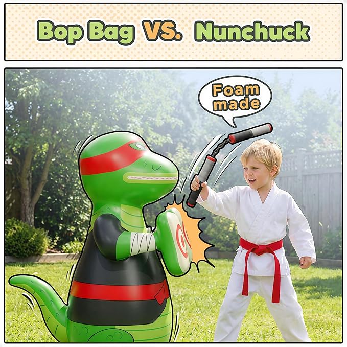 iPlay, iLearn Inflatable Punching Bag for Kids, Toddler 49" Blow up Boxing Bop Bag Toys, Training Bopper W/Ball Toss Game, Indoor Outdoor Fun Sports Activiy, Birthday Gift 3 4 5 6 7 8-12 Yr Child Boy