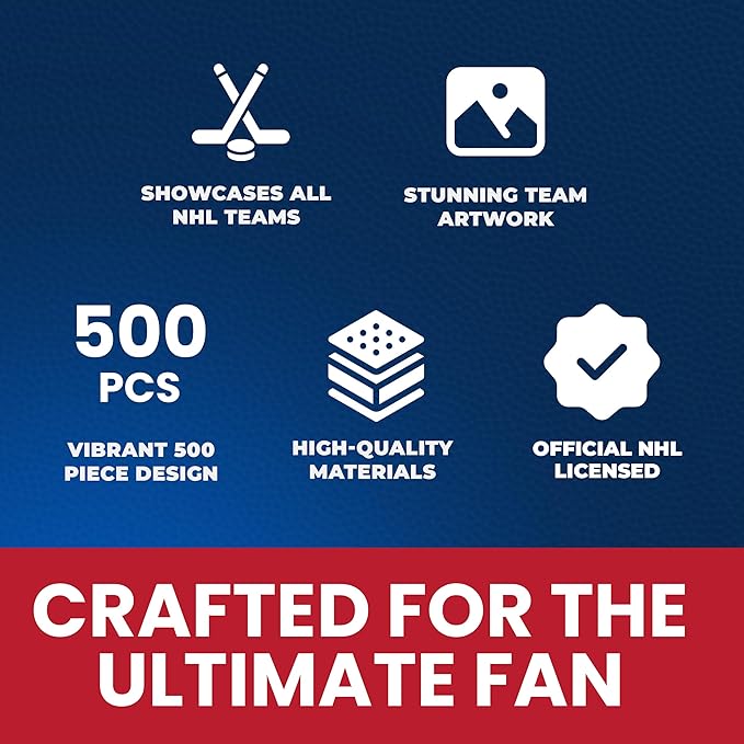 Masterpieces 500 Piece Hockey Puzzle – Officially Licensed NHL Zamboni Shaped Jigsaw for Adults and Fans – Unique Collectible Design, Durable Eco-Friendly Build, for Hockey Lovers