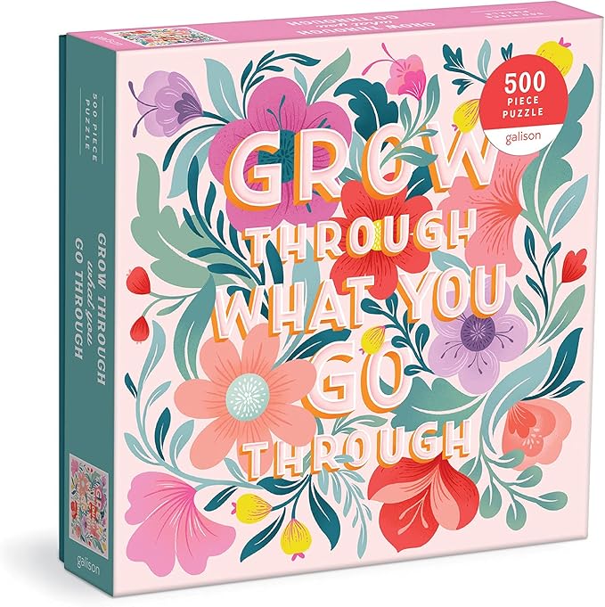 Galison Grow Through What You Go Through 500 Piece Puzzle from Galison - Fun and Unique 500 Piece Puzzle, Featuring The Artwork of Gia Graham, Thick and Sturdy Pieces, Great Gift Idea