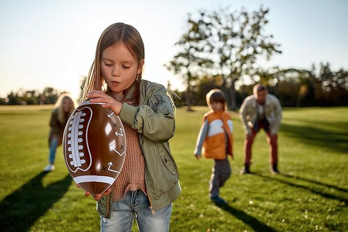 GiftExpress 12pc 16" Inflatable Footballs for Gameday and Party Favor, Sport Party Decorations, Super Fun Football Games Playbook - Playcall