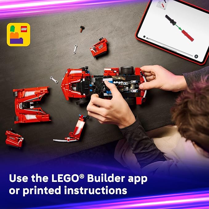 LEGO Technic Ferrari FXX K Toy Car - Building Toy for Girls & Boys, Ages 10+ - Cool Birthday Gift for Kids - Race Car Model for Play & Display - 42212