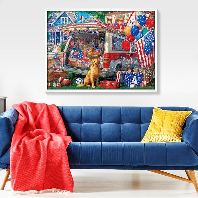 300 Piece Puzzles for Adults, American Football-Themed Jigsaw Puzzles, Backyard Tailgate Party Puzzle 300 Pieces, Must-Have Decor for Football Lovers, Challenging Gift for Football Fans, 20.5 * 15 in