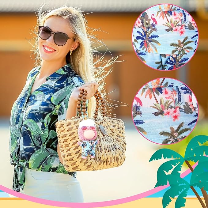 Simgoing 4 Pcs 17cm Dolls Hawaii Outfit Set Summer Floral Shirt Shorts White Vest and Mini Sunglasses Vacation Style Doll Clothes with Accessories Beach Apparel for 17cm Dolls (Tropical Coconut Style)