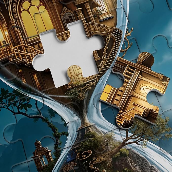 Wonderful Hourglass Hotel Puzzles for Adults 1000 Pieces Nature, Pretty Landscape Lake Art Jigsaw Puzzles, Beautiful Stars Night Flower Garden Puzzle