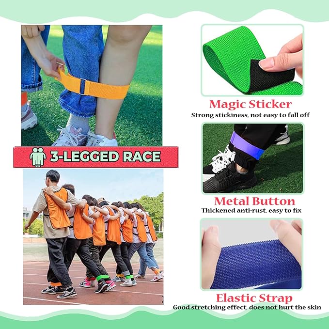 58PCS Carnival Outdoor Games Combo Set,17.7IN Hopper Balls with Handle,Egg Spoon Relay Race,Soft Plastic Cones Bean Bags Ring Toss Game,3 Legged Race for Family Reunion Outside Field Day Easter Games