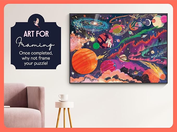 Elena Essex Puzzles for Adults 1000 Pieces - Outer Space, 1000 Piece Puzzle for Adults, Jigsaw Puzzles 1000 Pieces, Solar System Planet Spaceman Moon Space Puzzle, Size 28x20 inches