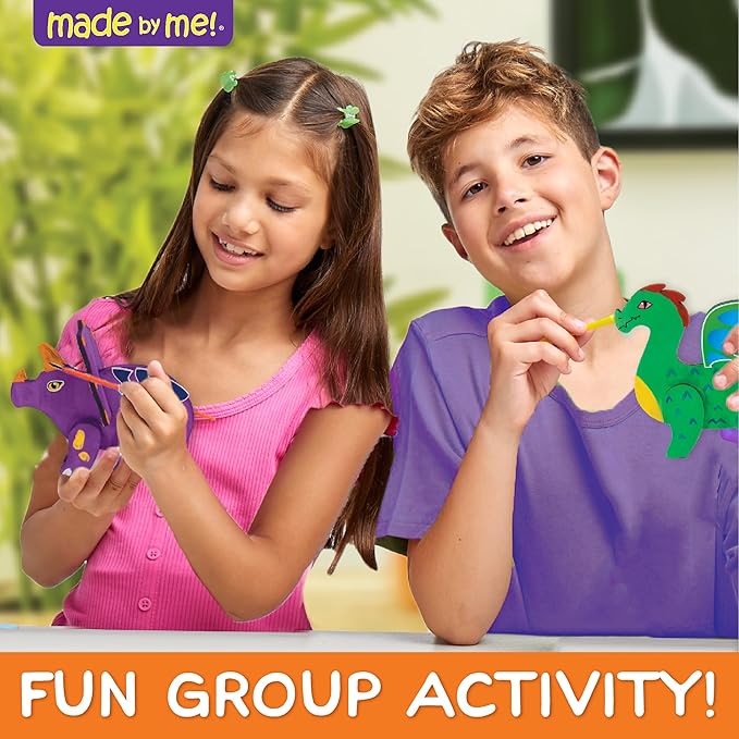 Made By Me Build & Paint Your Own Wooden Toys, DIY Wood Craft Kit, Easy to Assemble, 3D Dinos and Friends
