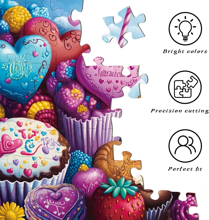 Chocolate Delight Jigsaw Puzzle, Puzzles for Adults 1000 Pieces, Home Decoration Puzzle, Interlock Perfectly No Dust, Gifts for Valentine's Day Easter