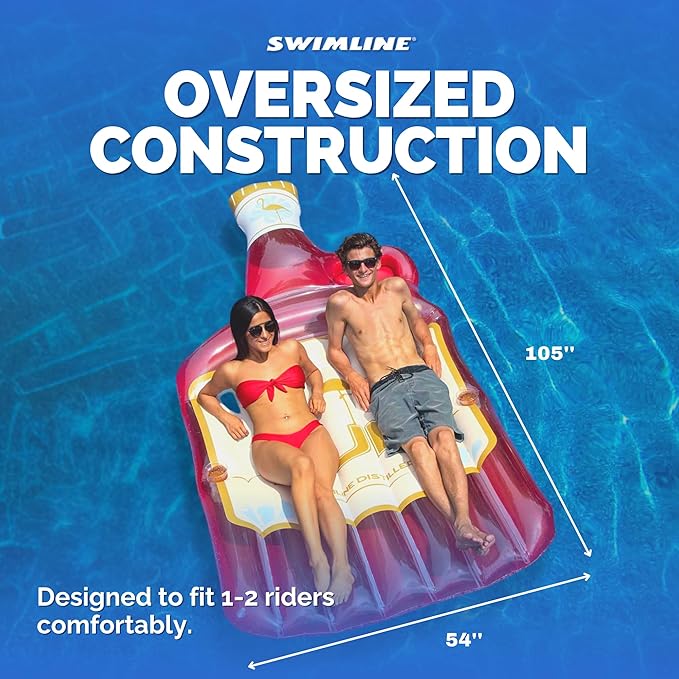 SWIMLINE Inflatable Swimming Pool Float Lounger Raft Mattress, Fun Mat, Rum Runner, Red