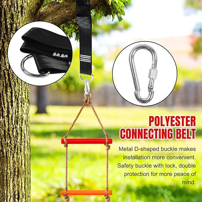 Perantlb 6.8ft Climbing Rope Ladder for Kids or Adult - Climbing Game for Swing Accessories - Tree House, Playground, Play Set for Boys Children