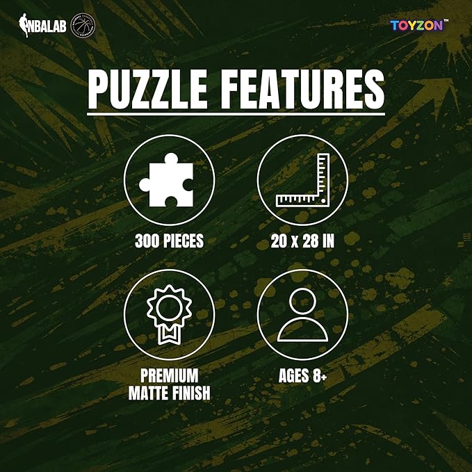 NBA Court Legends 300pc Jayson Tatum Jigsaw Puzzle for Kids & Adults, Premium Basketball Puzzle Game, Family Activity, Collector Gift for NBA Fans, Game Room or Home Display