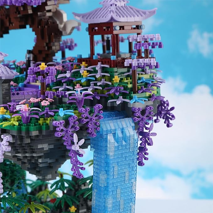 Cherry Blossom Tree Building Set with Box 4574Pcs, Original Scene Music Japanese Sakura Tree House(Type :Symphony), Cherry Bonsai Tree Lights Building Kit, Cherry Blossom Building Set.