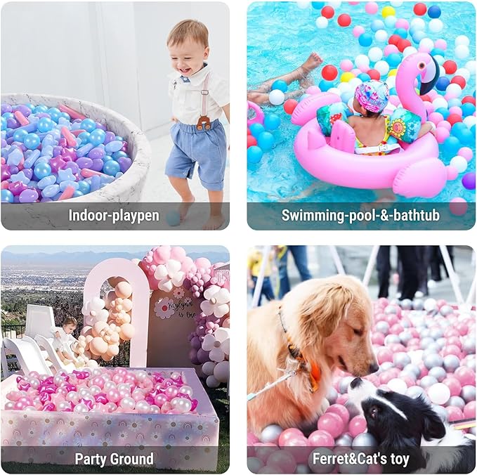 STARBOLO Ball Pit Balls for Kids -Pack of 150 200 500 Colorful Ball Pit Balls Crush Proof Plastic Toy Balls for Toddlers Ball Pit, Ball Pit Play Tent, Baby Pool Water Toys