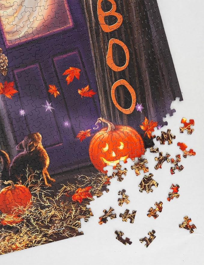 Springbok Boo! 1000 Piece Jigsaw Puzzle for Adults - Halloween Ghost - Unique Cut Pieces - Made in USA